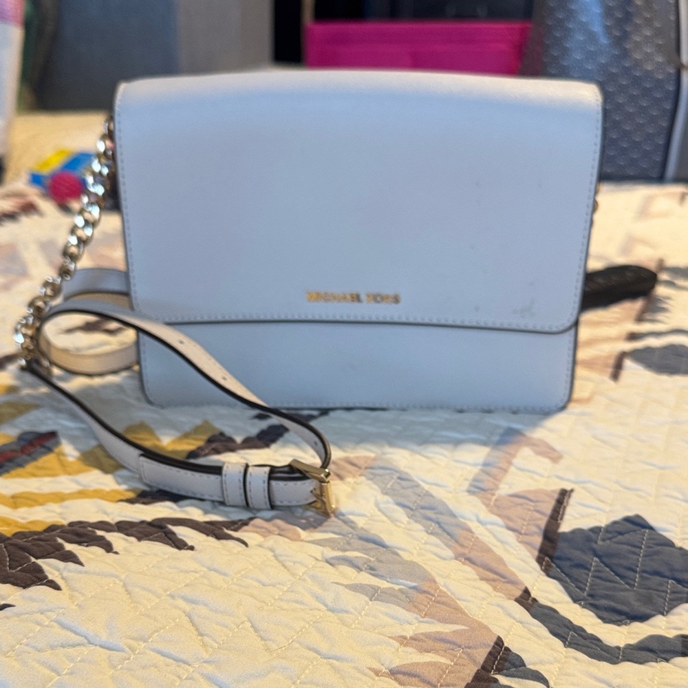 Michael Kors Cream Crossbody Bag with Chain Strap